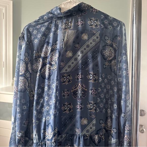 Addition Elle x Michel Studio Blue Boho Printed Midi Dress Size 18 NWT - Picture 8 of 13